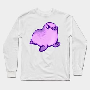 Purple Baby Ringed Seal the Animal Long Sleeve T-Shirt